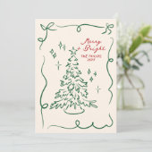 手書きクリスマスカードの写真ホリデーカード シーズンカード (スタンド正面)