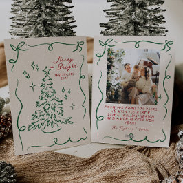 手書きクリスマスカードの写真ホリデーカード シーズンカード