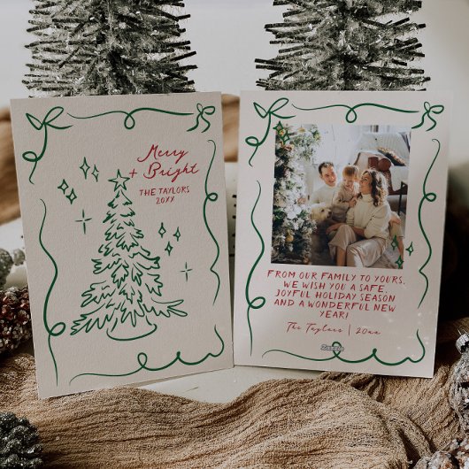 手書きクリスマスカードの写真ホリデーカード シーズンカード