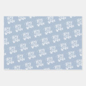 手書きクリスマスグリーティングスグレーブルーグリーン ラッピングペーパーシート (正面2)