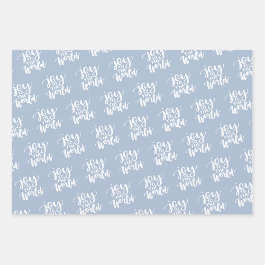 手書きクリスマスグリーティングスグレーブルーグリーン ラッピングペーパーシート (正面2)