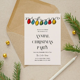 手書きクリスマスストリングライトスケッチ シーズンカード