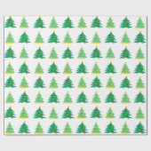 手書きクリスマスツリーパターン ラッピングペーパー (フラット)