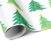 手書きクリスマスツリーパターン ラッピングペーパー (ロールコーナー)