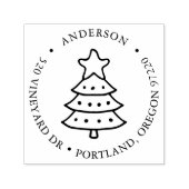 手書きクリスマスツリーモノグラム差出人住所 セルフインキングスタンプ (デザイン)