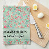 手書きクリスマスツリー常緑松の針 キッチンタオル (四つ折り)