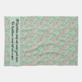 手書きクリスマスツリー常緑松の針 キッチンタオル (横)