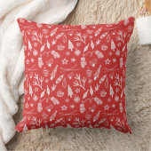 手書きクリスマスデコレーションホリデーセットレッド クッション (ブランケット)