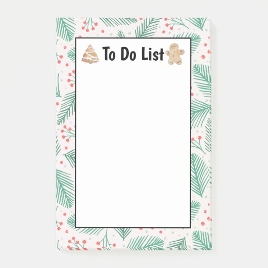 手書きクリスマスパインの枝のリストを行うには緑 ポストイット (正面)