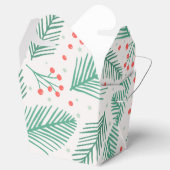 手書きクリスマスパインの枝グリーンレッドホワイト フェイバーボックス (オープン)