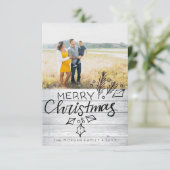 手書きクリスマスフォトカード サンキューカード (スタンド正面)