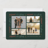 手書きクリスマスフレーム4フォトカード シーズンカード (正面)