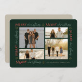 手書きクリスマスフレーム4フォトカード シーズンカード (正面/裏面)