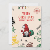 手書きクリスマスホリデーカード シーズンカード (正面)