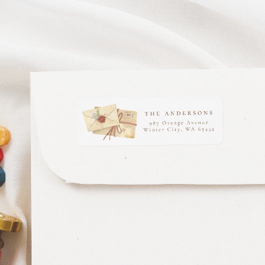 手書きクリスマスホリデーメールかわいい家族の名前 ラベル