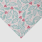 手書きクリスマスホリーベリーレッドグリーンホワイト 薄葉紙 (詳細)