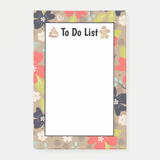 手書きクリスマスポインセチア赤いリスト ポストイット (正面)