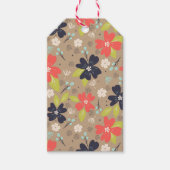 手書きクリスマスポインセチア赤白海軍 ギフトタグ (正面)