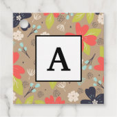 手書きクリスマスポインセチア赤白海軍 フェイバータグ (正面)