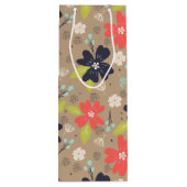 手書きクリスマスポインセチア赤白海軍 ワインギフトバッグ (裏面)