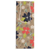 手書きクリスマスポインセチア赤白海軍 ワインギフトバッグ (正面)