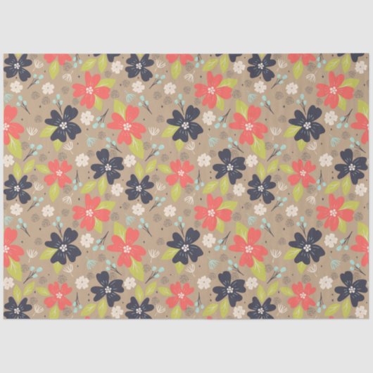 手書きクリスマスポインセチア赤白海軍 薄葉紙 (正面)