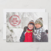手書きクリスマスリースホリデーフォトカード シーズンカード (正面)