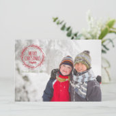 手書きクリスマスリースホリデーフォトカード シーズンカード (スタンド正面)