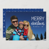 手書きクリスマスリースホリデーフォトカード シーズンカード (正面/裏面)