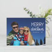 手書きクリスマスリースホリデーフォトカード シーズンカード (スタンド正面)