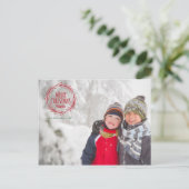 手書きクリスマスリースホリデー写真はがき シーズンポストカード (スタンド正面)