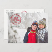 手書きクリスマスリースホリデー写真はがき シーズンポストカード (正面/裏面)