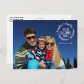 手書きクリスマスリースホリデー写真はがき シーズンポストカード (正面/裏面)