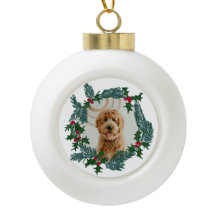 手書きクリスマスリース、カスタマイズ可能な写真