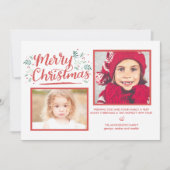 手書きクリスマス冬の水彩葉 シーズンカード (正面)