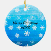 手書きクリスマス小妖精や小人フェスティバル パーソナライズされた セラミックオーナメント (裏面)