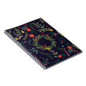 手書きクリスマス花模様:ヴィンテージコレクション ノートブック (右側)