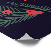 手書きクリスマス花模様:ヴィンテージコレクション ポスター (角)