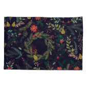 手書きクリスマス花模様:ヴィンテージコレクション 枕カバー (裏面)