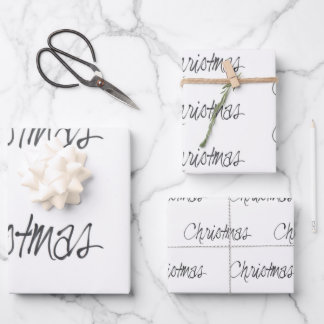 手書きクリスマス（黒） ラッピングペーパーシート