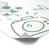 手書きグリーンお洒落の結婚歓迎サイン ポスター (角)