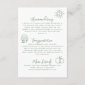 手書きグリーンお洒落の結婚詳細 エンクロージャーカード (裏面)