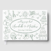 手書きグリーンお洒落結婚ズ ゲストブック (正面)