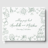 手書きグリーンお洒落結婚ズ ゲストブック (正面)