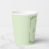 手書きグリーンハートブライダルシャワー紙カップ 紙コップ (右)