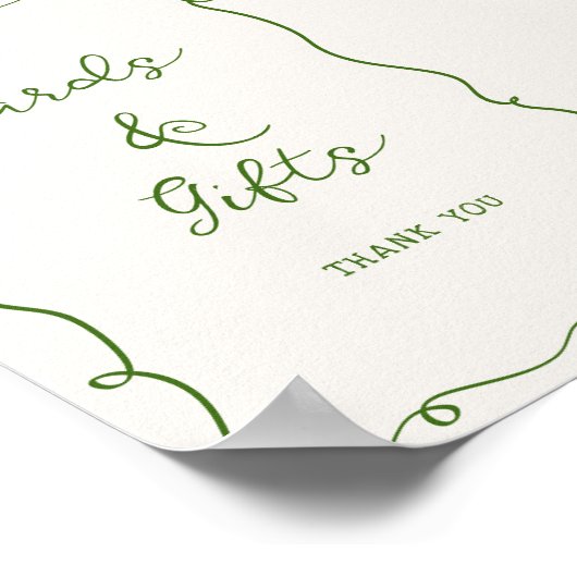 手書きグリーンフレームカード&ギフト ポスター (角)