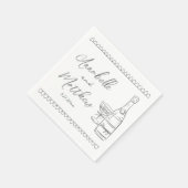 手書きグレイお洒落結婚ズ スタンダードカクテルナプキン (角)