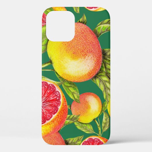 手書きグレープフルーツのシームレスパターン Case-Mate iPhoneケース (裏面)