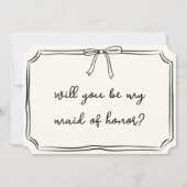 手書きコケットボウメイド・オブ・オーナー（花嫁付き添い人）案 招待状 (正面)