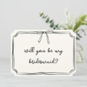 手書きコケット弓シックなブリデスメイド提案 招待状 (スタンド正面)